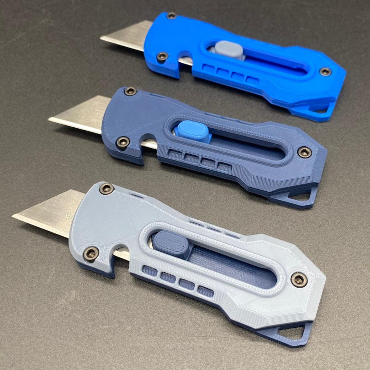 marine blue & blue gray; matte dark blue & marine blue; blue gray & matte dark blue