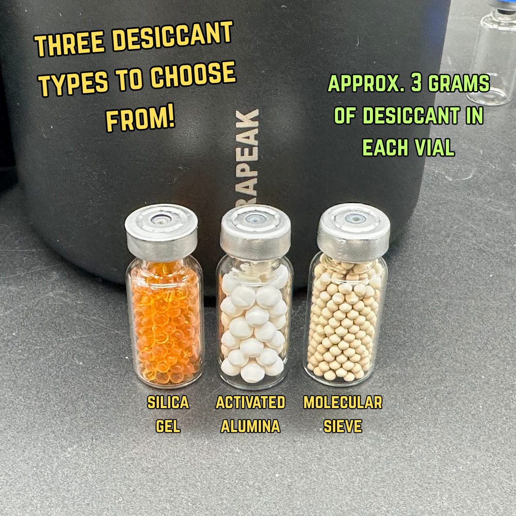 Desiccant Vials with Silica Gel - Vial Dry, for keeping your peptides safe