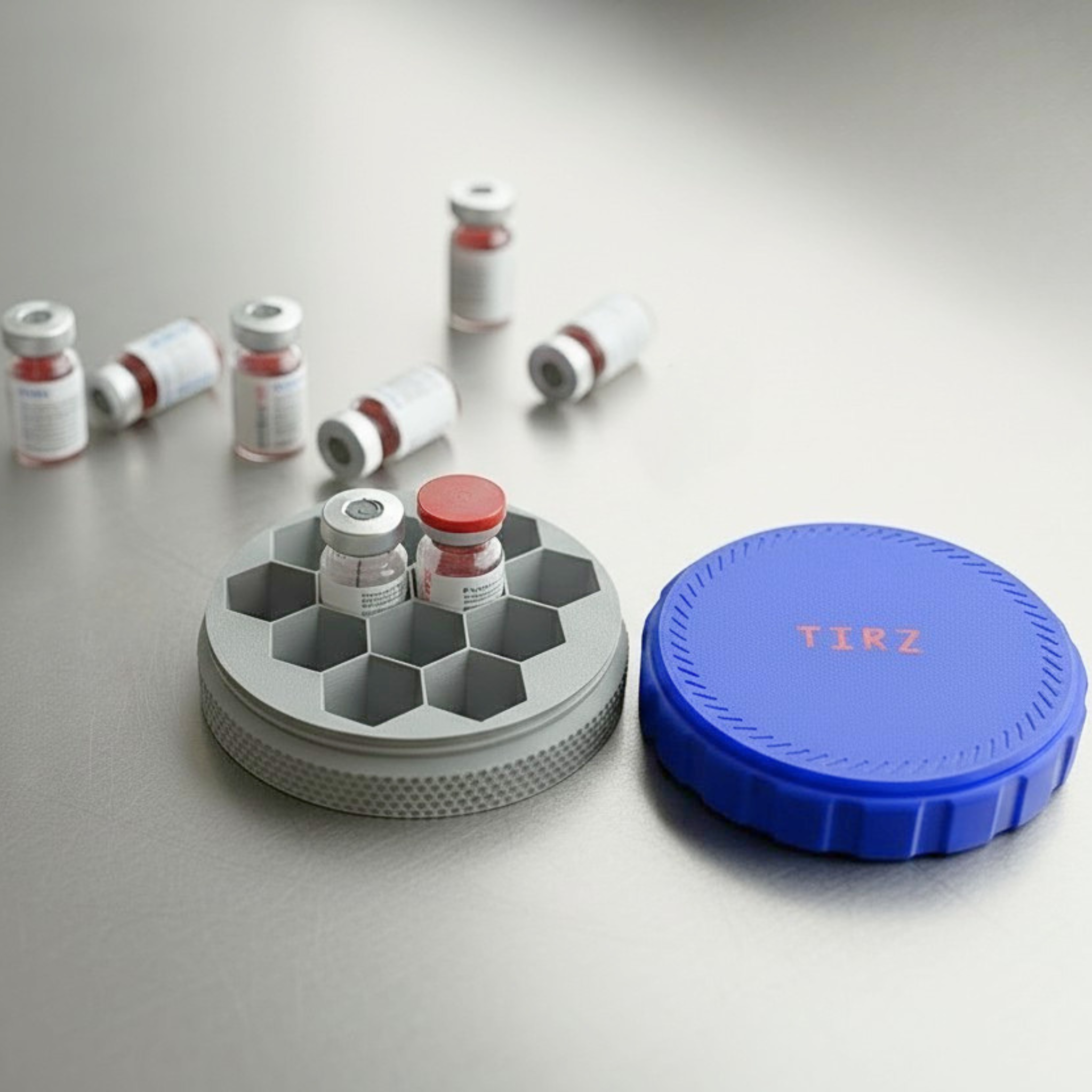 3mL - 5mL - 10mL Portable Peptide Vial Organizer Case - Any vial size