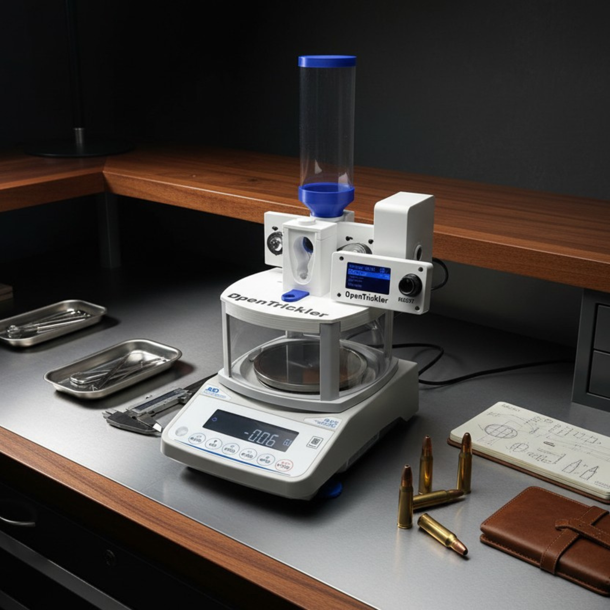 Assembled Open Trickler - Automatic Powder Trickler for Precision Ammunition Reloading