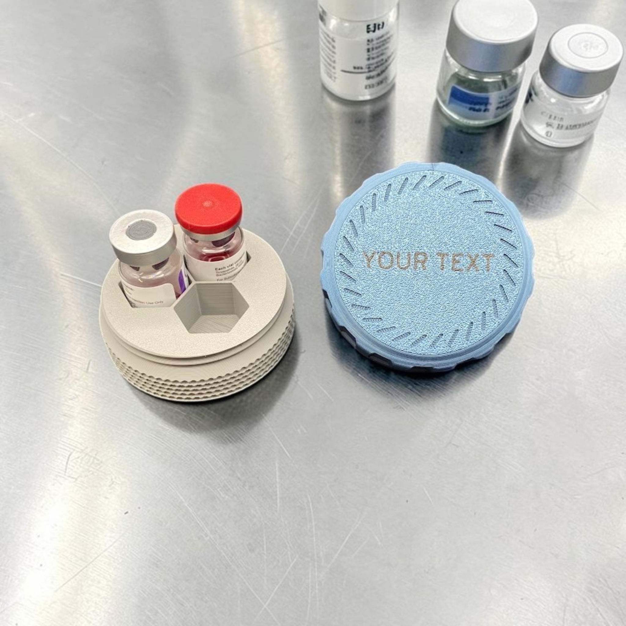 3mL - 5mL - 10mL Portable Peptide Vial Organizer Case - Any vial size