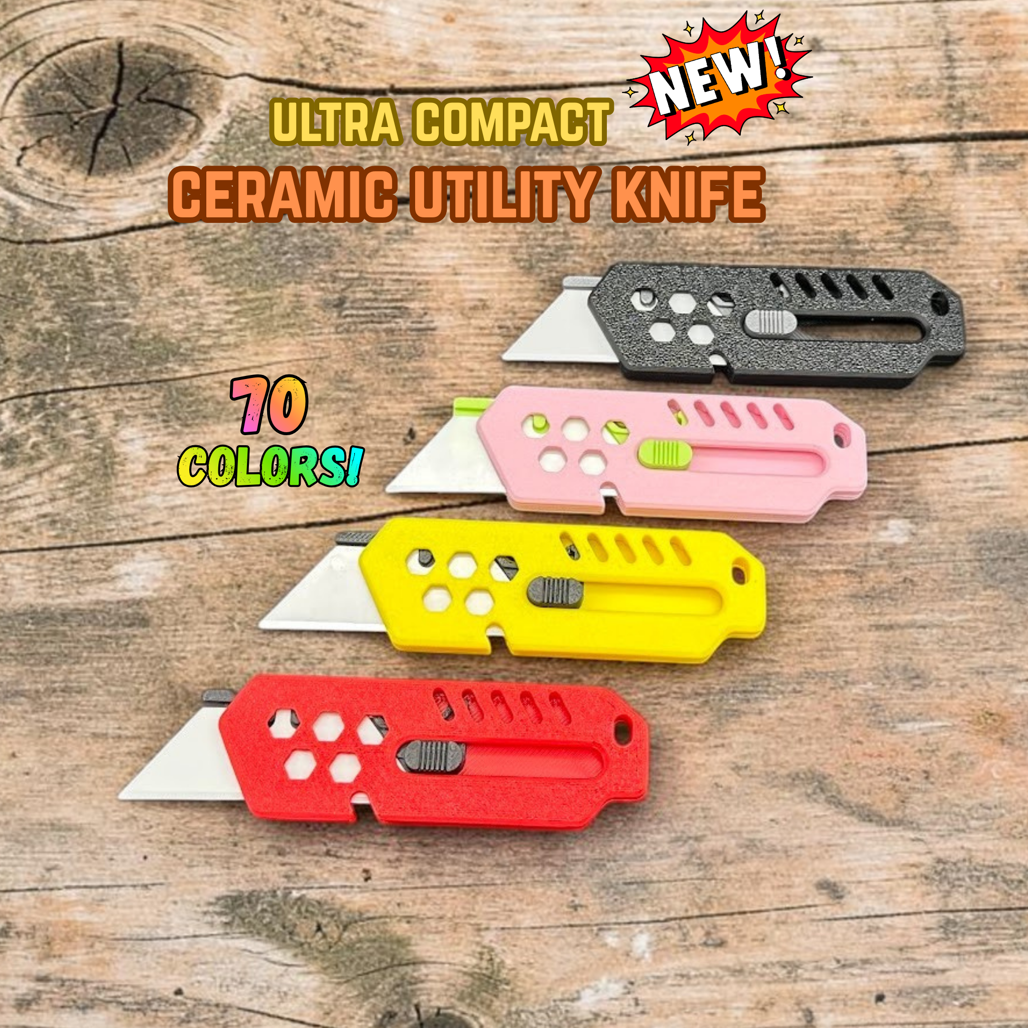 Custom Color Ultra-Compact Every Day Carry (EDC) Ceramic Utility Knife