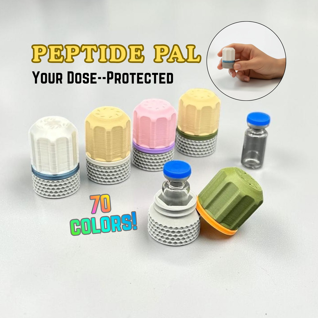 Ultra-Portable Peptide Organizer Case – Screw Top Single Vial Holder 3mL to 30mL, 2 Pack