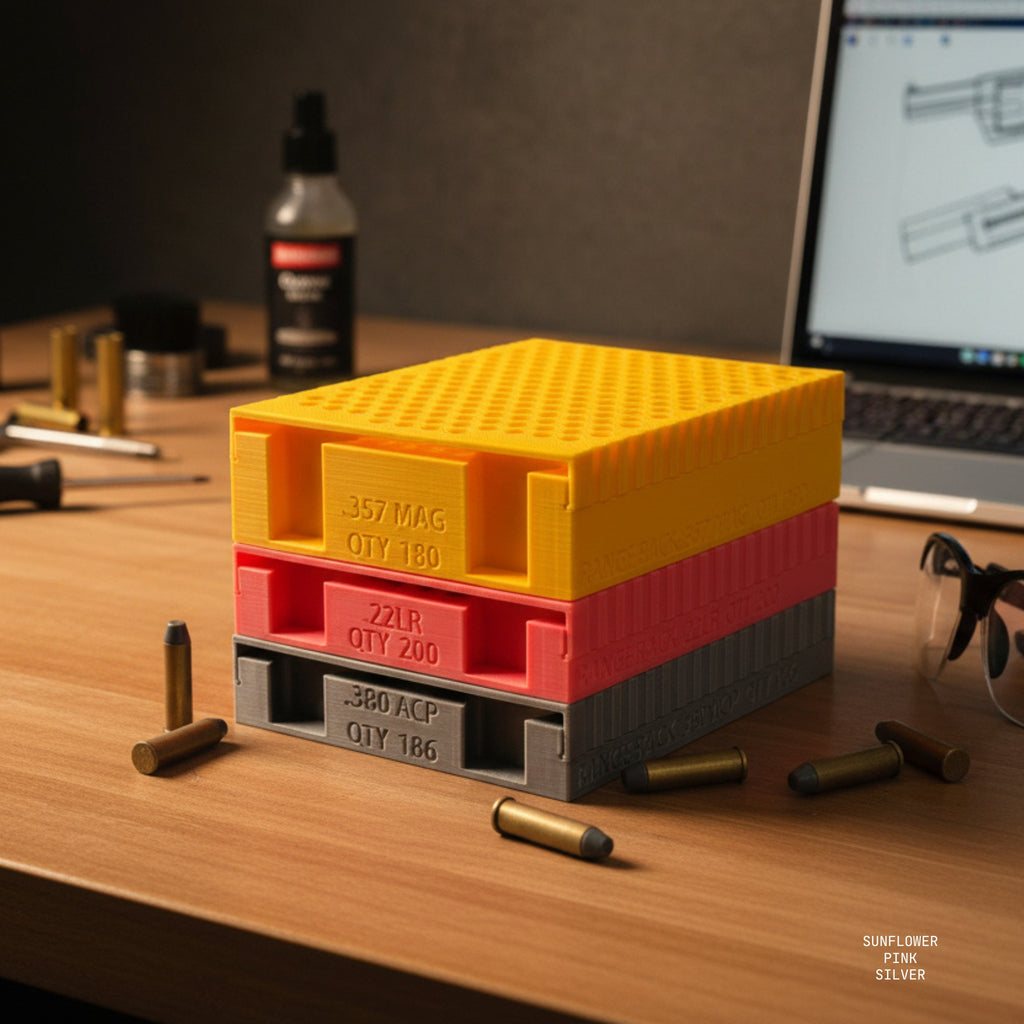 Ammo Organizer Tray for 50Cal NATO Can - The Range Rack System, 60+ Calibers and Designs