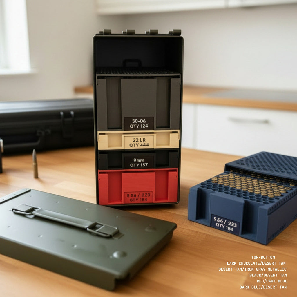 Ammo Organizer Tray for 50Cal NATO Can - The Range Rack PLUS System, 60+ Calibers and Designs