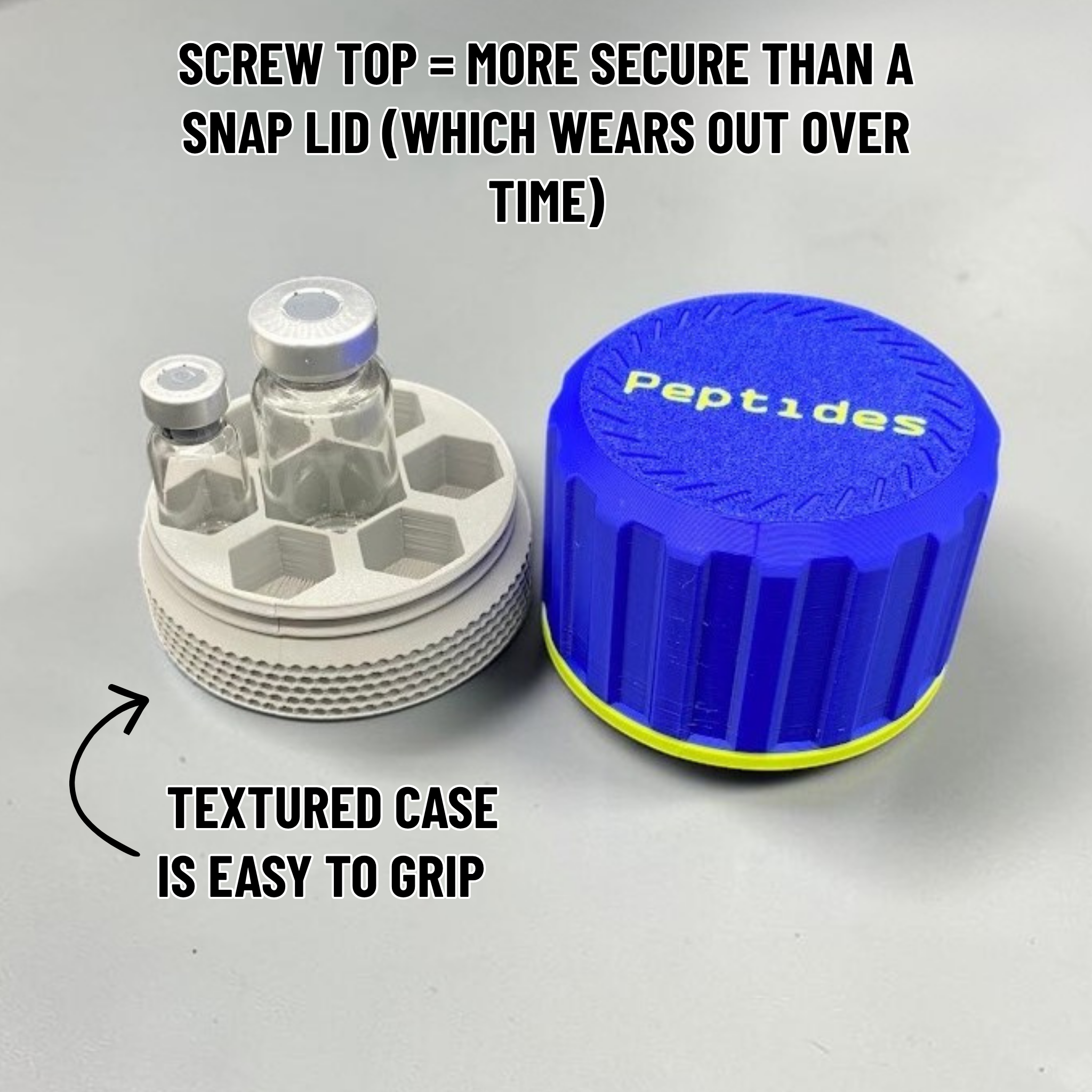 3mL - 5mL - 10mL Portable Peptide Vial Organizer Case - Any vial size