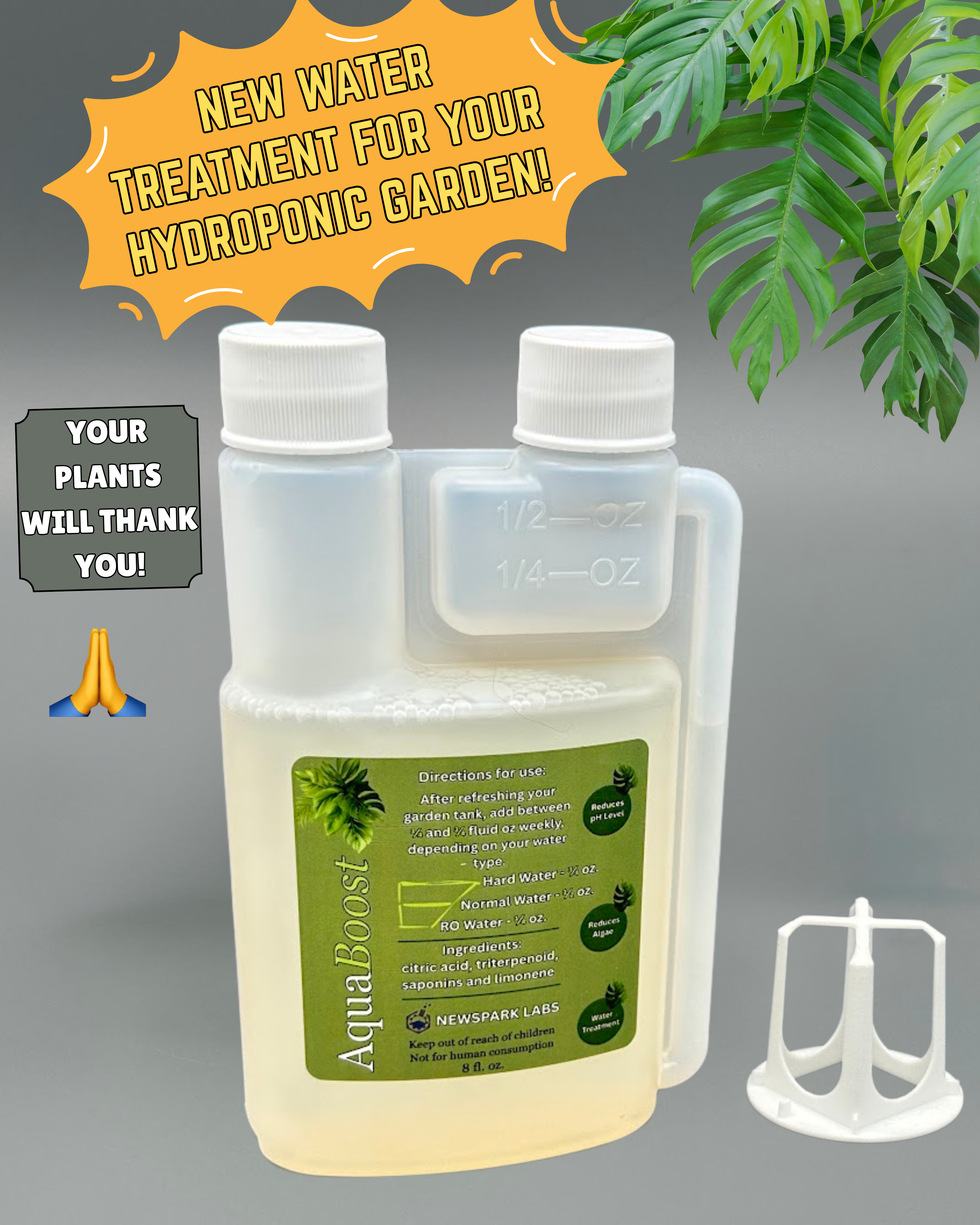 AquaBoost for your Indoor Hydroponic Garden - Get your pH Low easy-dose bottle