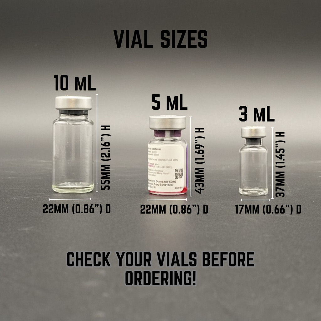 Ultra-Portable Peptide Organizer Case – Screw Top Single Vial Holder 3mL to 30mL, 2 Pack