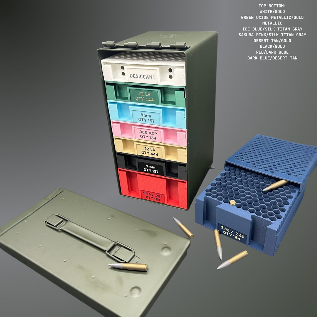 Ammo Organizer Tray for 50Cal NATO Can - The Range Rack PLUS System, 60+ Calibers and Designs