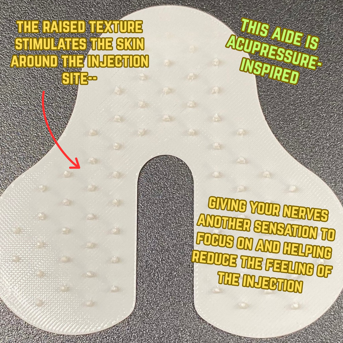 Injection Comfort Aide - ShotEase (2 per pack) - Tactile Pain Distraction and Injection Site Guide