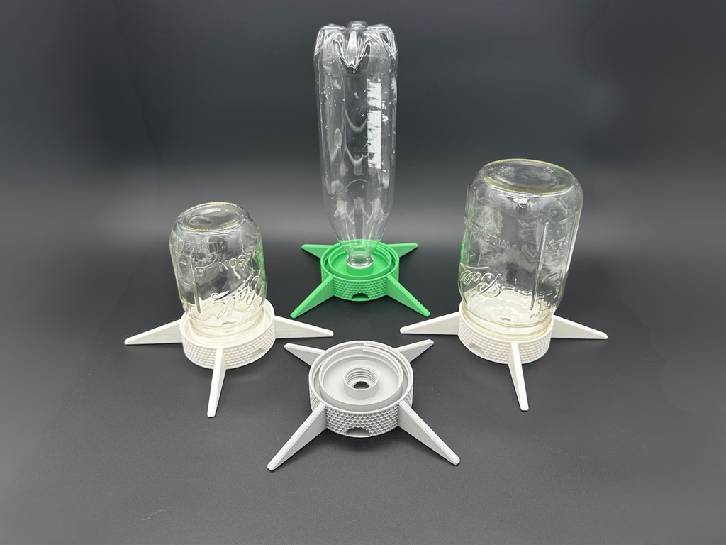 Auto-Watering Stand for Micro-green Seed Sprouting, Universal Fit for Mason Jars, Soda Pop Bottles