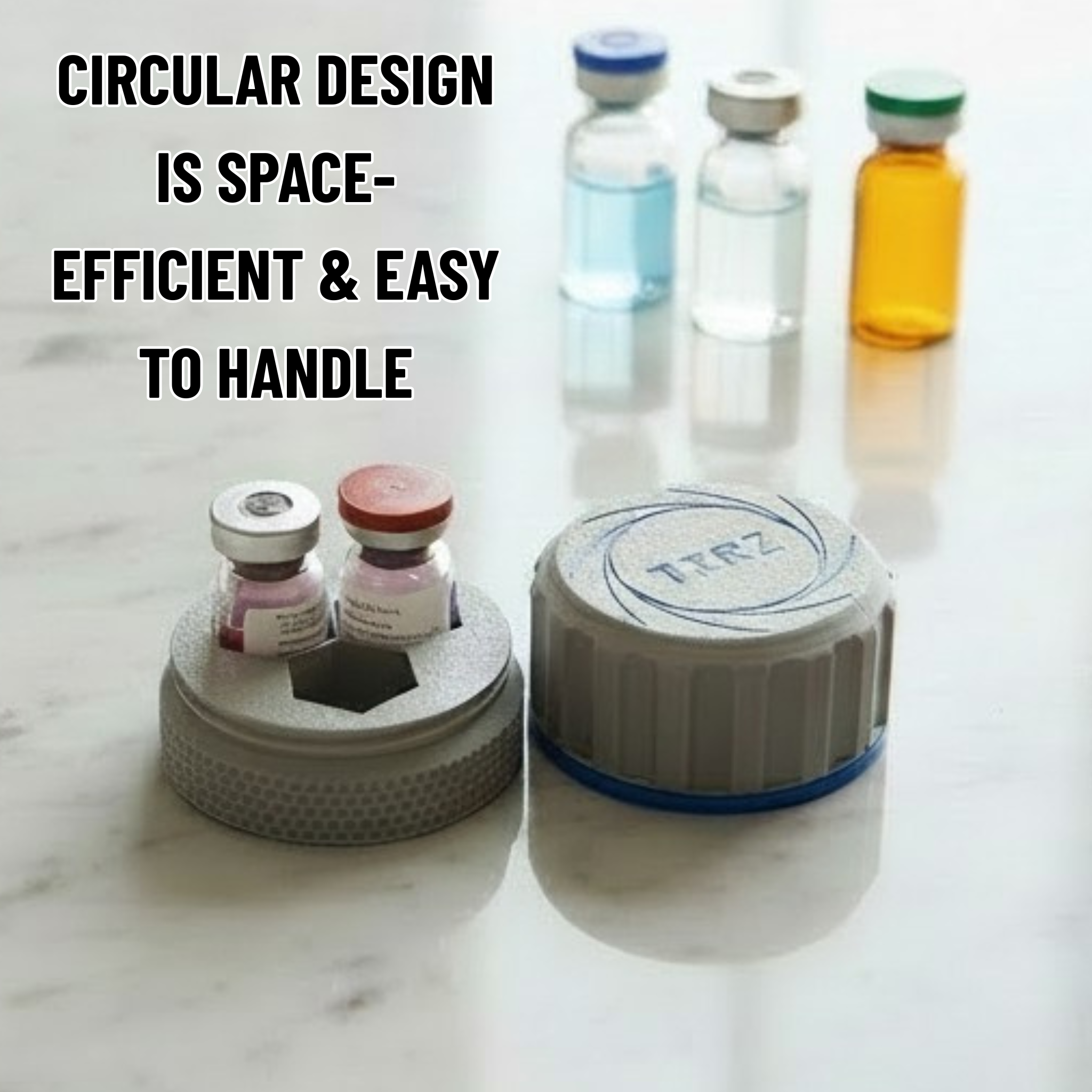 Mini Portable Peptide Vial Organizer Case - Any vial size