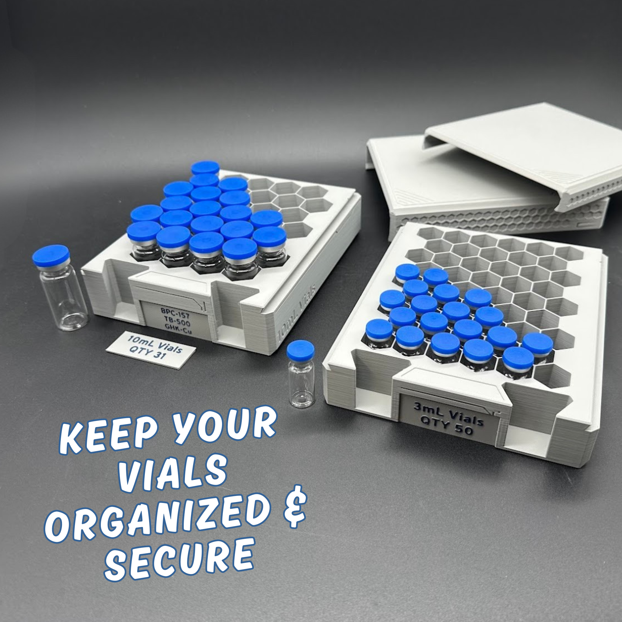 Vial Rack PRO - Portable Peptide Organizer Case
