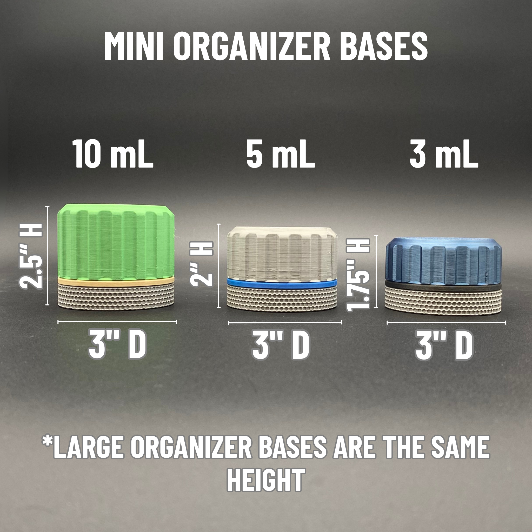 3mL - 5mL - 10mL Portable Peptide Vial Organizer Case - Any vial size