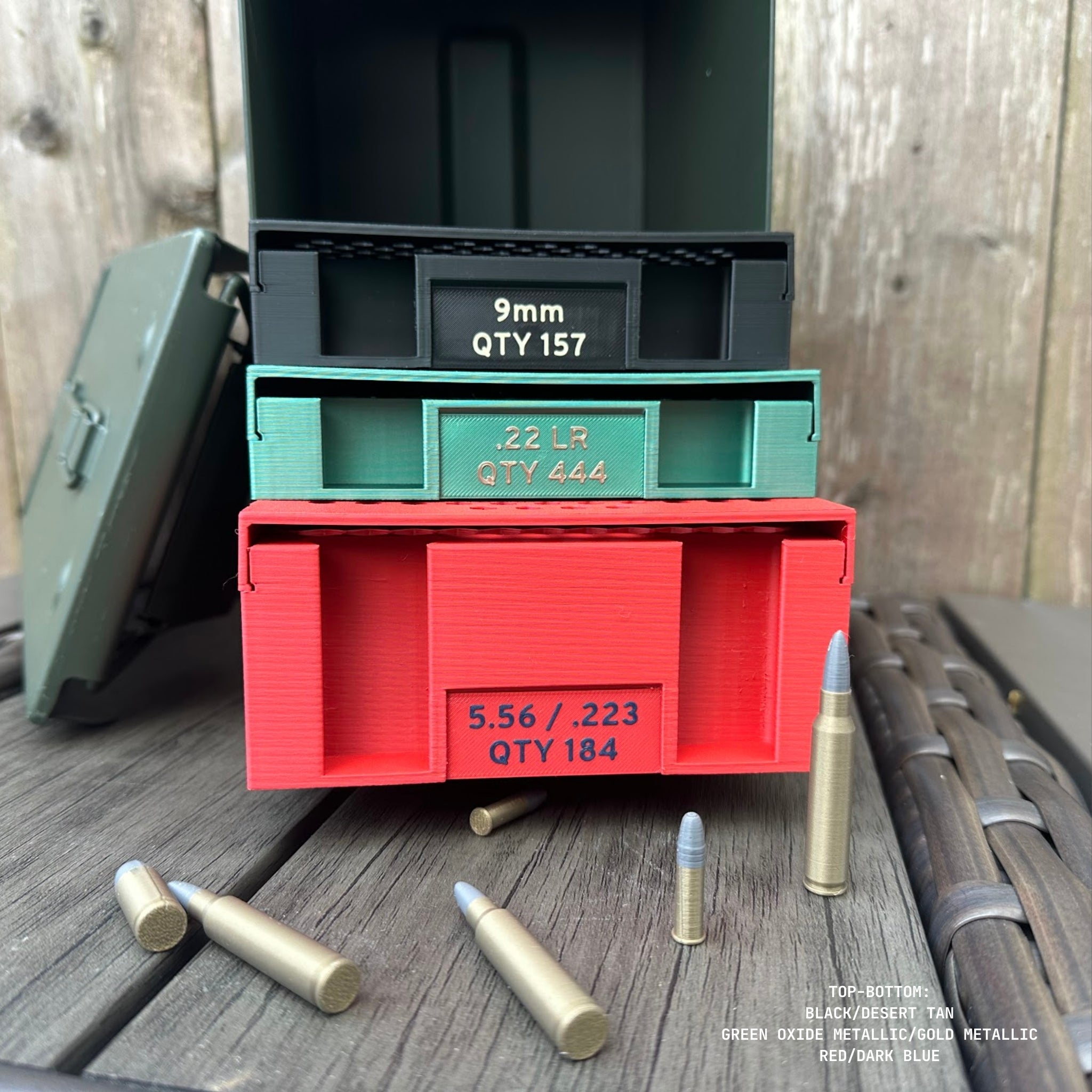 Ammo Organizer Tray for 50Cal NATO Can - The Range Rack PLUS System, 60+ Calibers and Designs