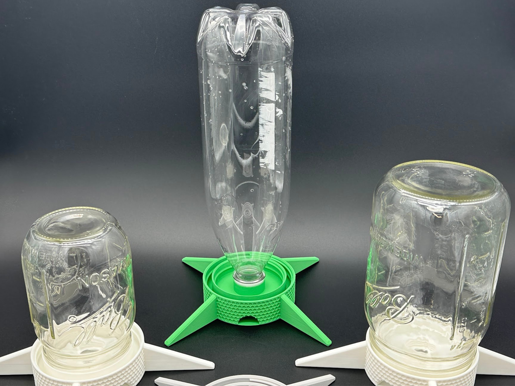 Auto-Watering Stand for Micro-green Seed Sprouting, Universal Fit for Mason Jars, Soda Pop Bottles