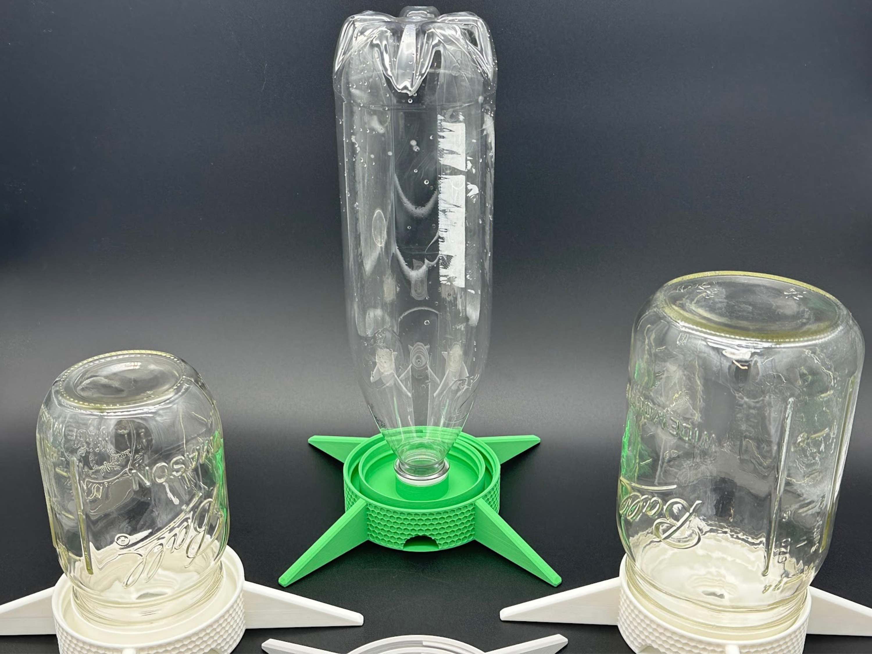 Auto-Watering Stand for Micro-green Seed Sprouting, Universal Fit for Mason Jars, Soda Pop Bottles