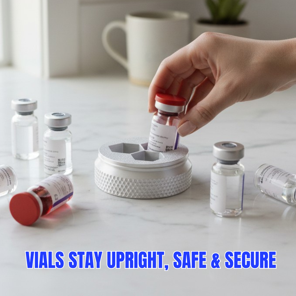 Mini Portable Peptide Vial Organizer Case - Any vial size