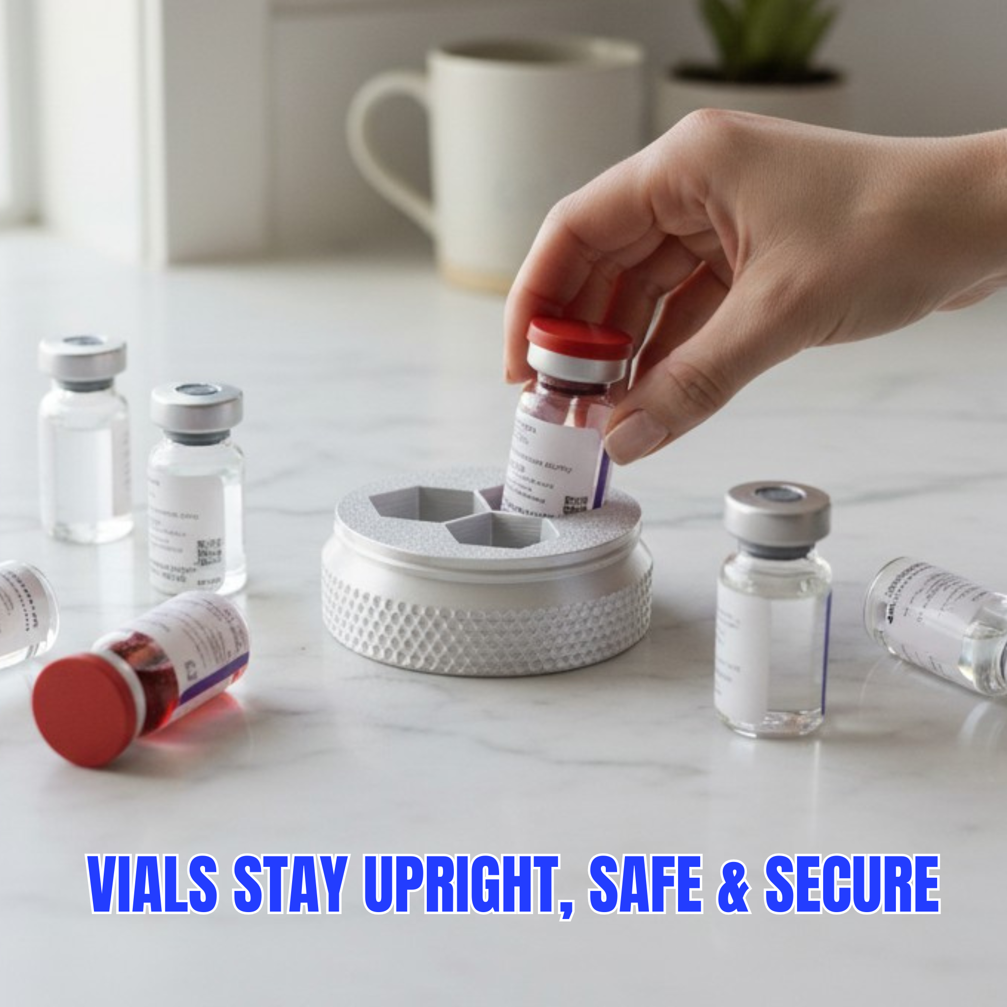Mini Portable Peptide Vial Organizer Case - Any vial size