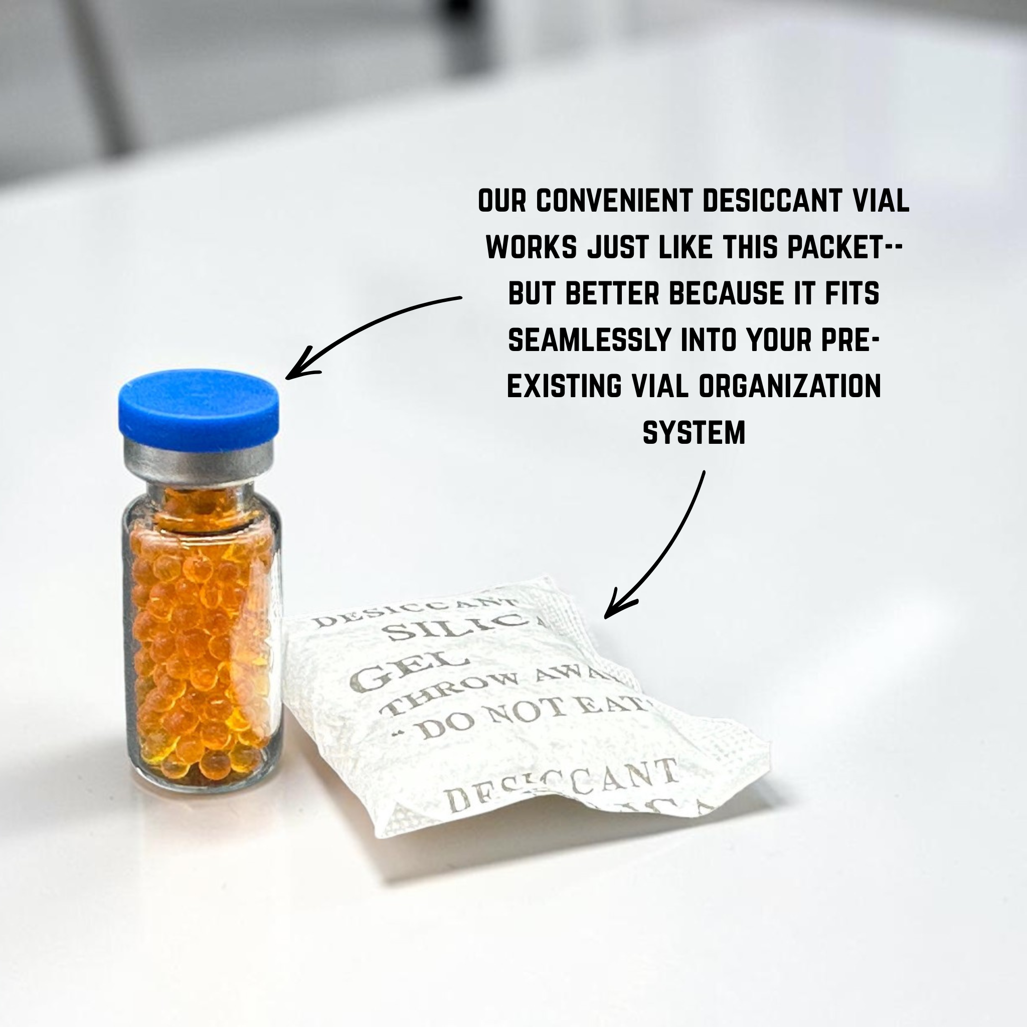 Set of 5 or 10 Desiccant Vials - Vial Dry