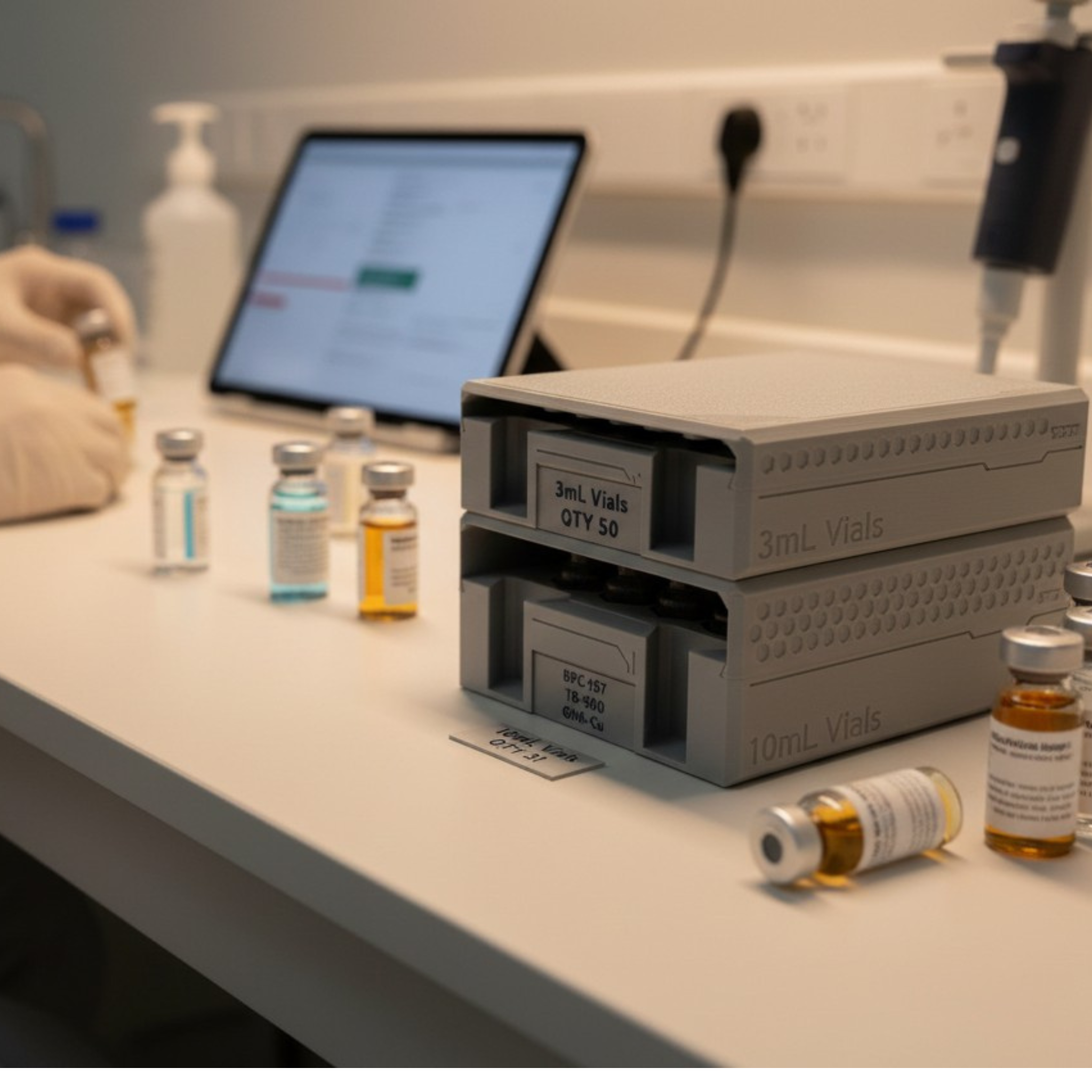 Vial Rack PRO - Portable Peptide Organizer Case