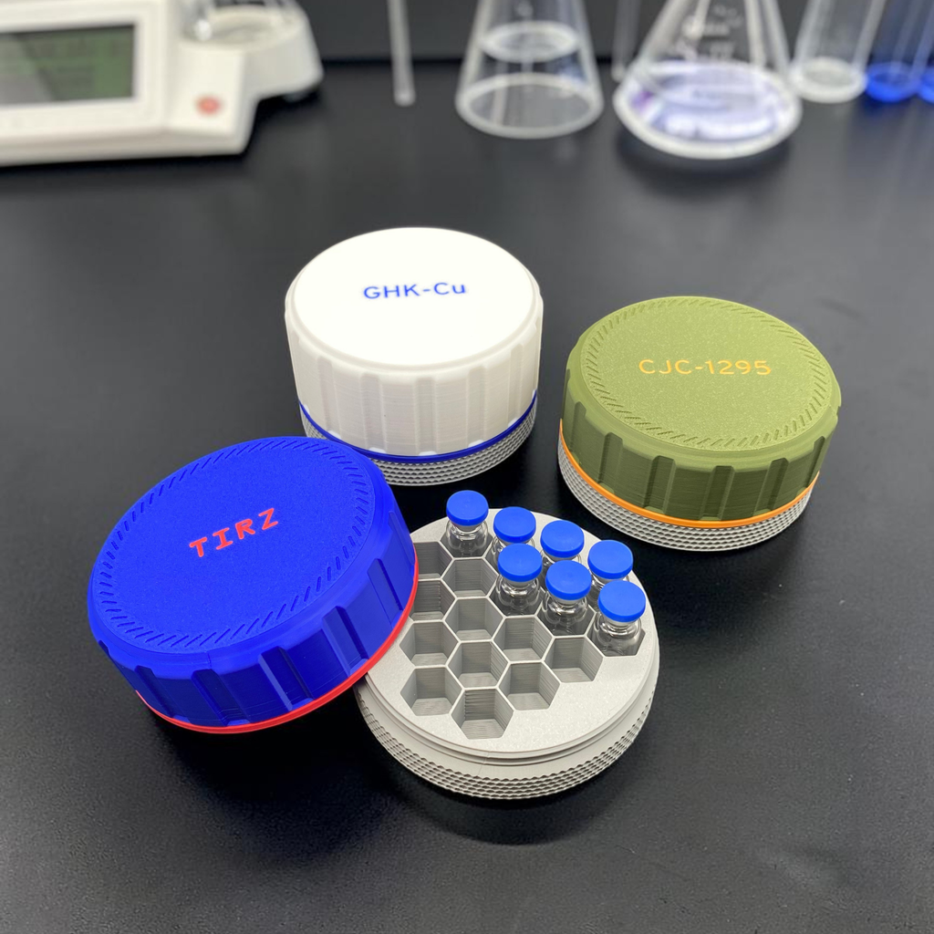 3mL - 5mL - 10mL Portable Peptide Vial Organizer Case - Any vial size