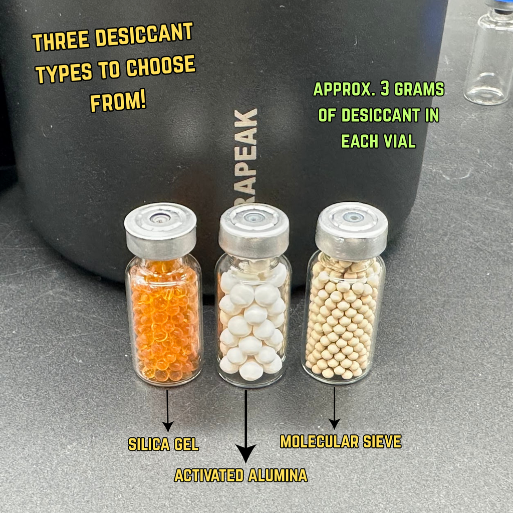 Set of 5 or 10 Desiccant Vials - Vial Dry