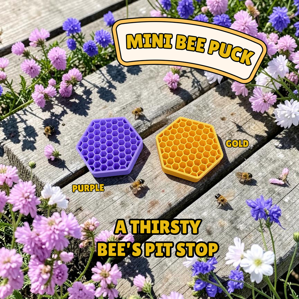 Mini Bee Puck (2-Pack, Mixed Colors) - Pollinator Hydration Station