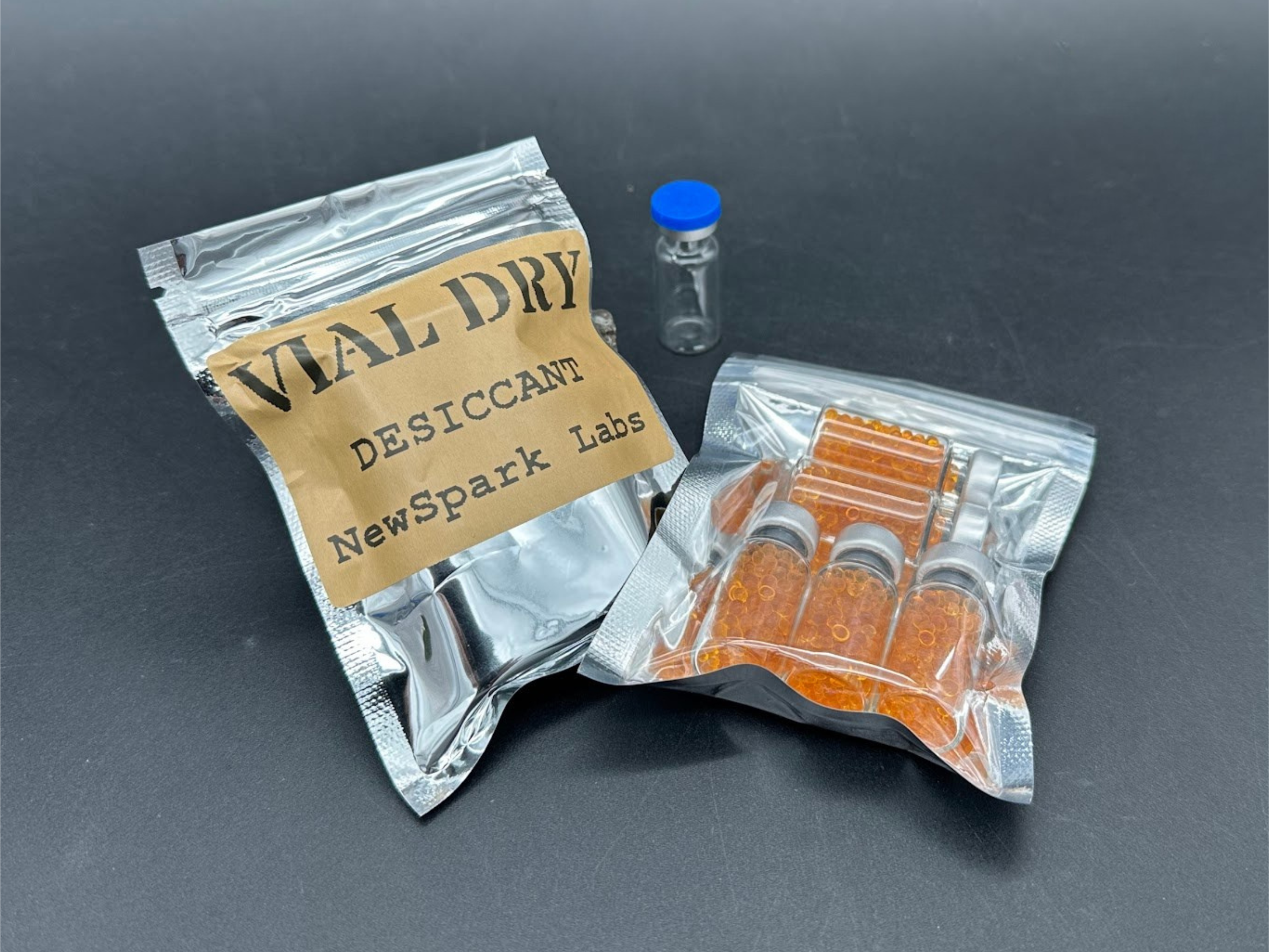 Desiccant Vials with Silica Gel - Vial Dry, for keeping your peptides safe