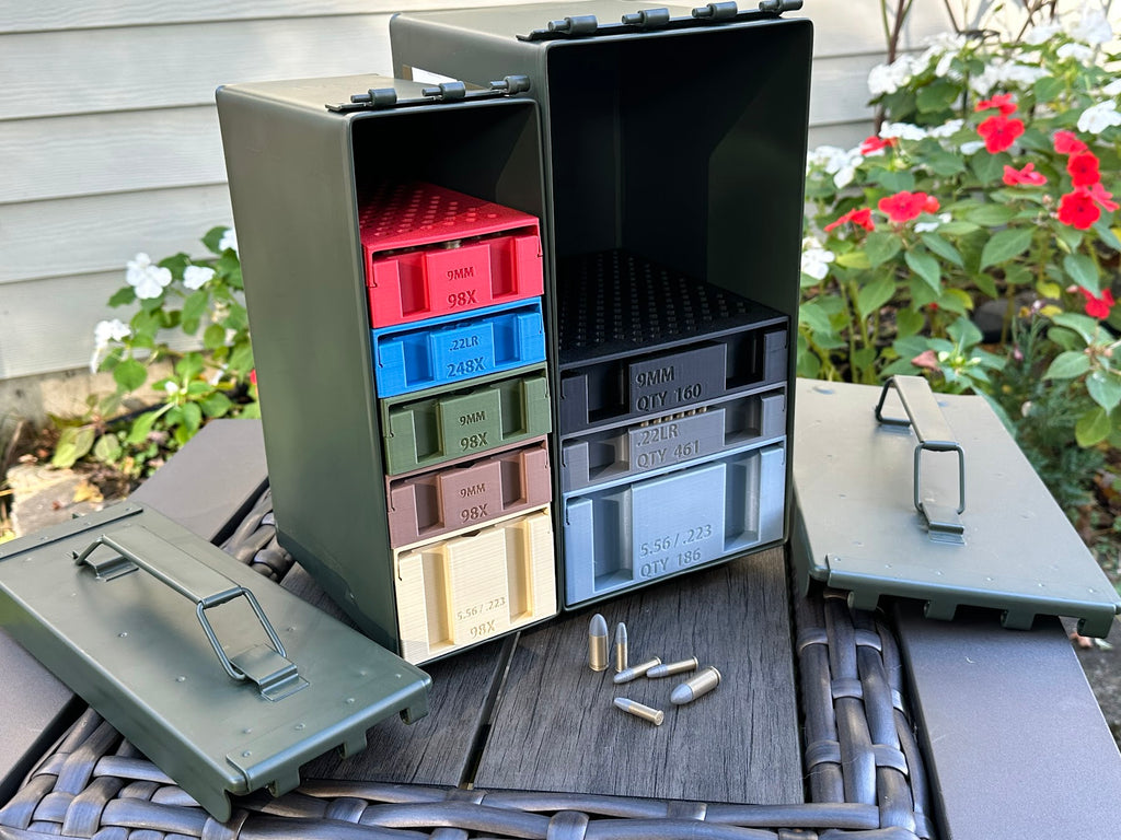 Metal Ammo Can - Two Standard Sizes - Works with Range Rack System (Empty)