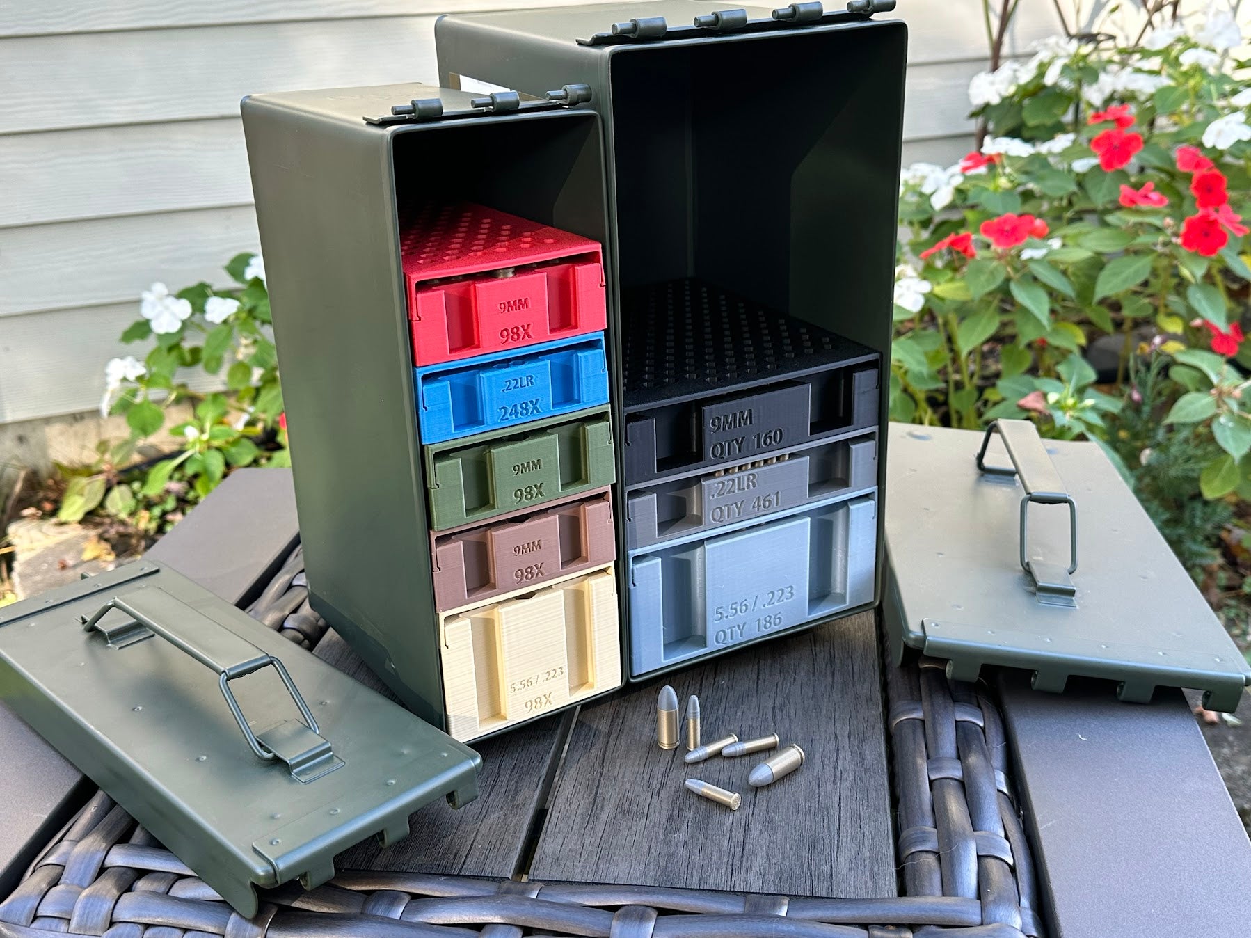 Metal Ammo Can - Two Standard Sizes - Works with Range Rack System (Empty)