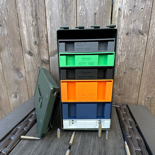 Ammo Organizer Tray - Range Rack for 50 Cal Ammo Can