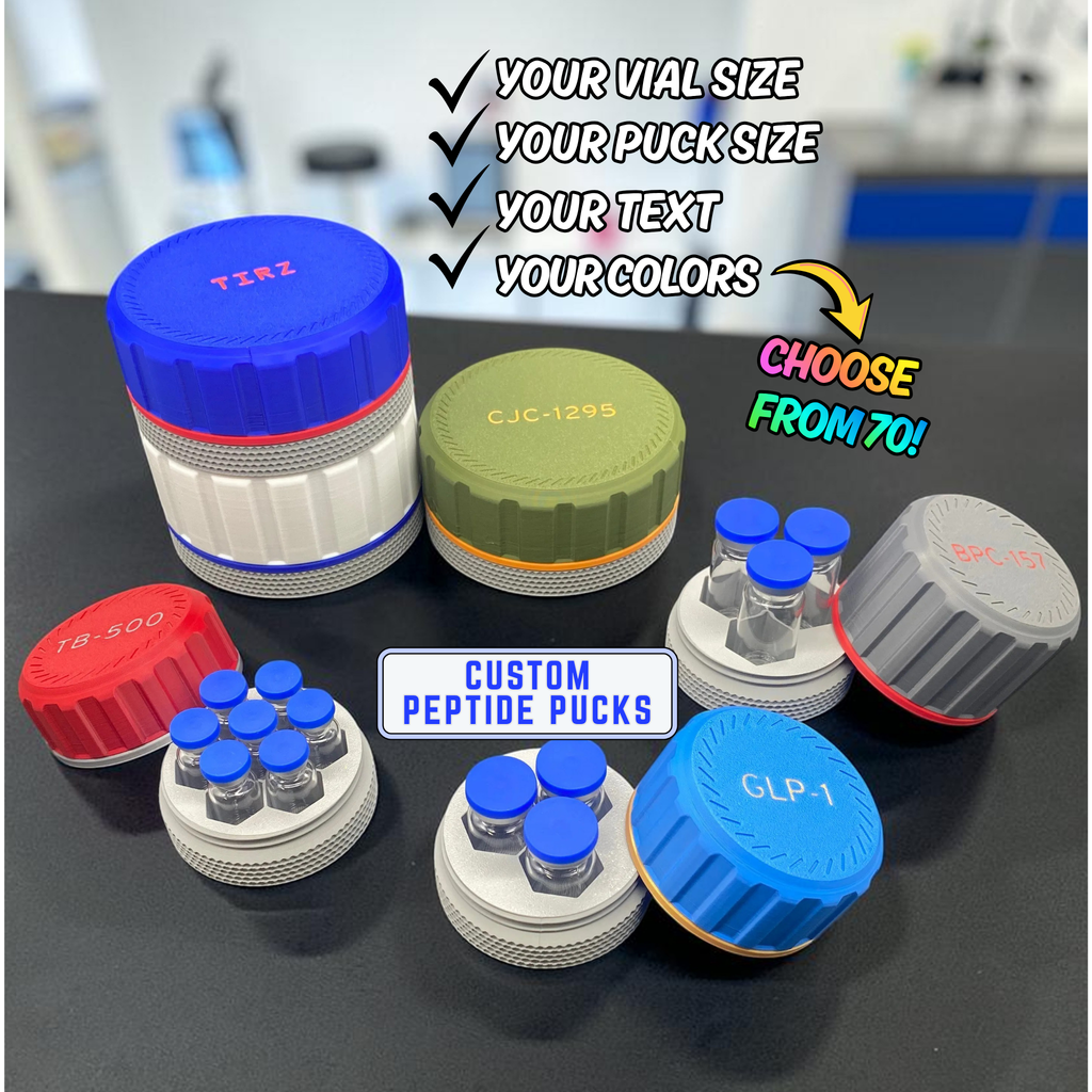 3mL - 5mL - 10mL Portable Peptide Vial Organizer Case - Any vial size