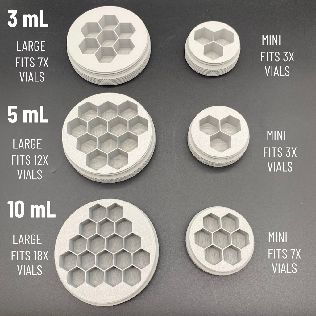 3mL - 5mL - 10mL Portable Peptide Vial Organizer Case - Any vial size