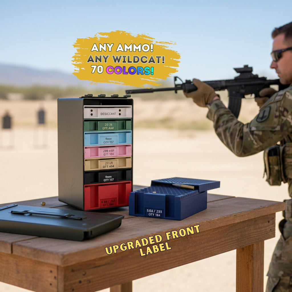 Ammo Organizer Tray for 50Cal NATO Can - The Range Rack PLUS System, 60+ Calibers and Designs