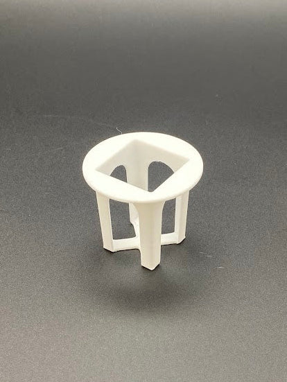 White plastic basket on a gray background