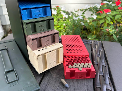 Ammo Organizer Tray for 30Cal NATO Can - The Range Rack System, 60+ Calibers and Designs