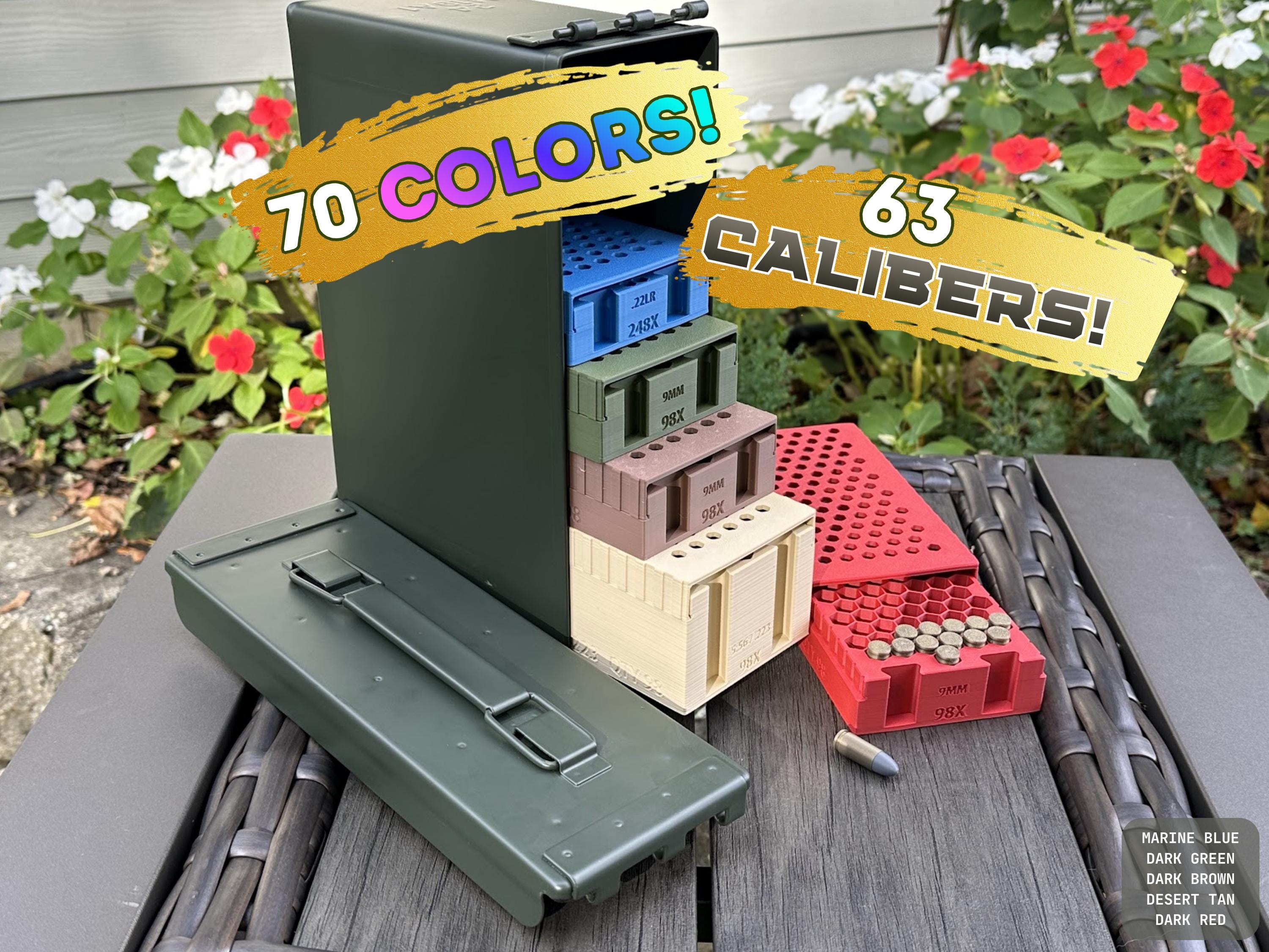 Ammo Organizer Tray for 30Cal NATO Can - The Range Rack System, 60+ Calibers and Designs