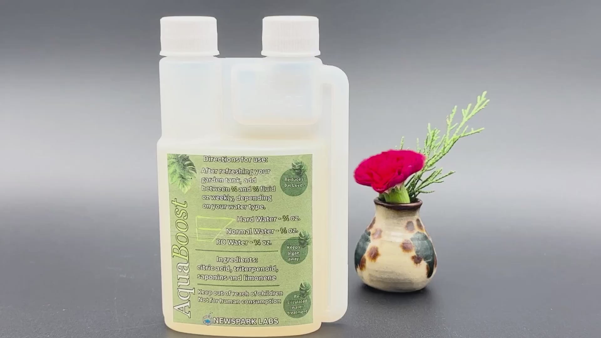 AquaBoost for your Indoor Hydroponic Garden - Get your pH Low easy-dose bottle