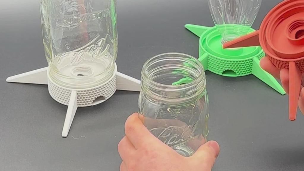 Auto-Watering Stand for Micro-green Seed Sprouting, Universal Fit for Mason Jars, Soda Pop Bottles