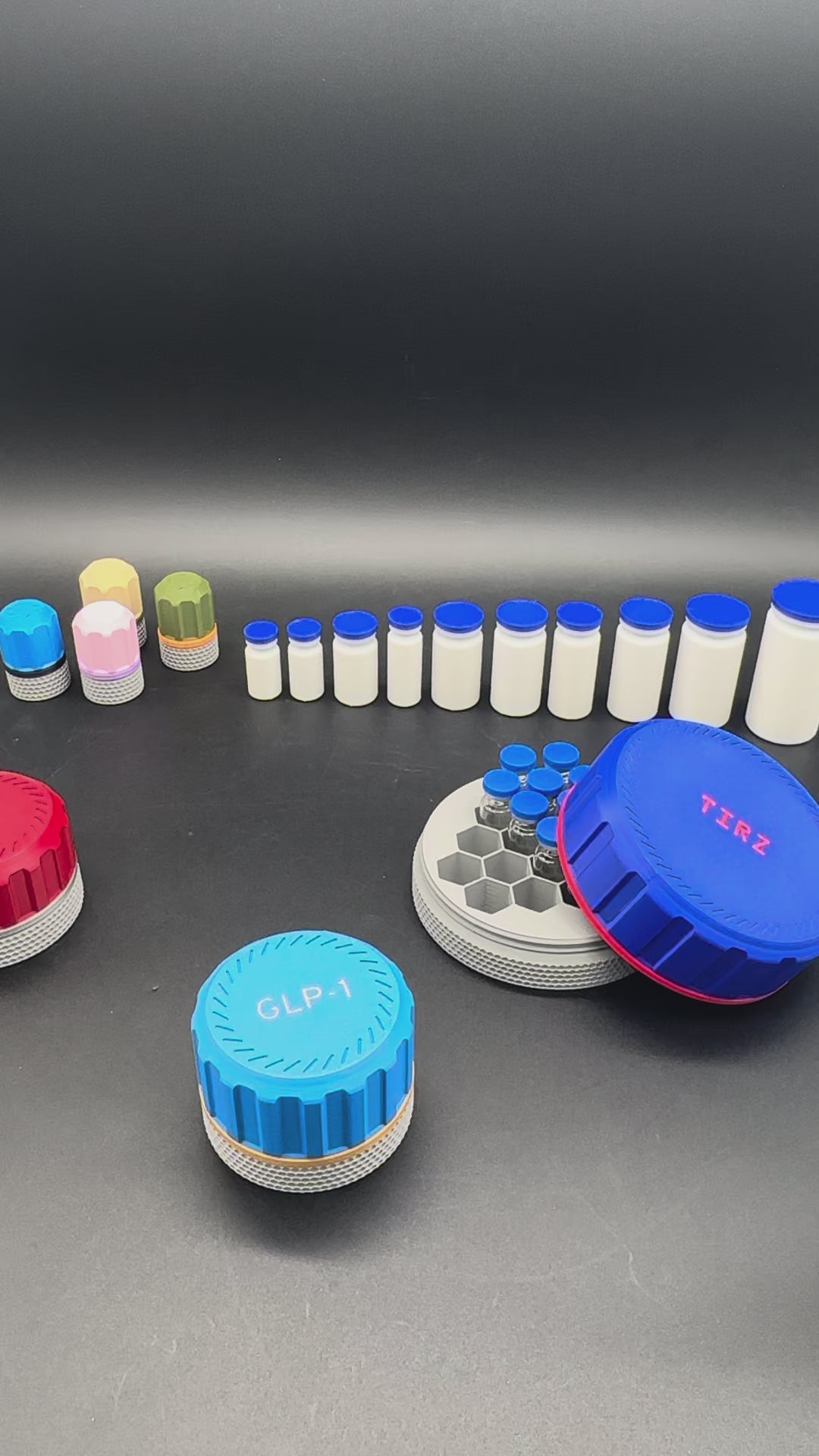 3mL - 5mL - 10mL Portable Peptide Vial Organizer Case - Any vial size