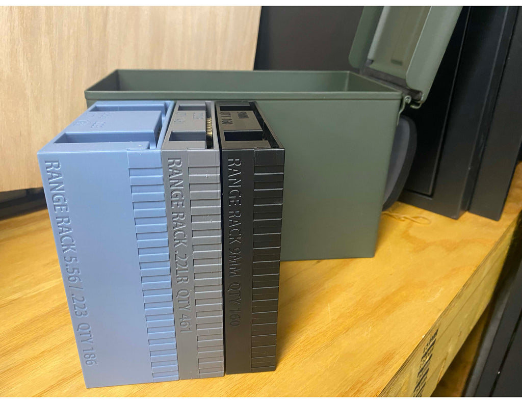 Ammo Organizer Tray for 50Cal NATO Can - The Range Rack System, 60+ Calibers and Designs