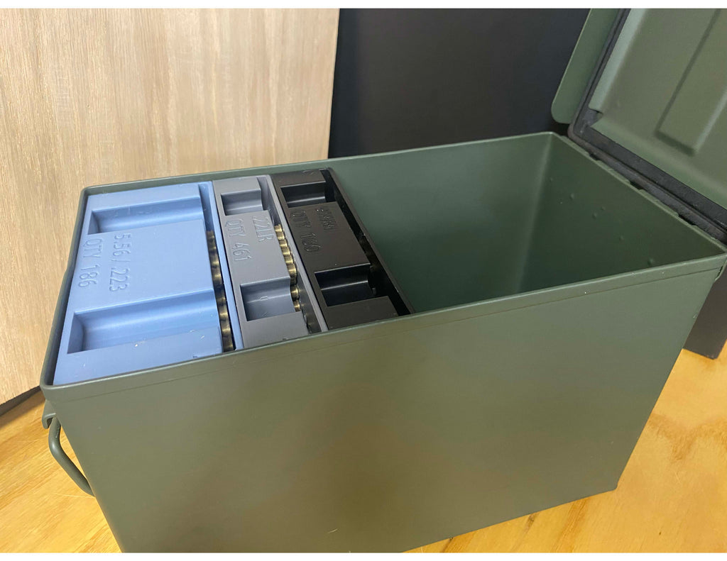 Ammo Organizer Tray for 50Cal NATO Can - The Range Rack System, 60+ Calibers and Designs